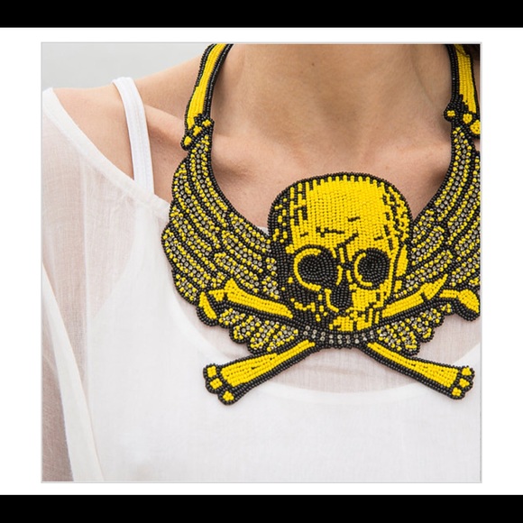 Hand made Swarovski Skull Statement Necklace - Picture 2 of 2